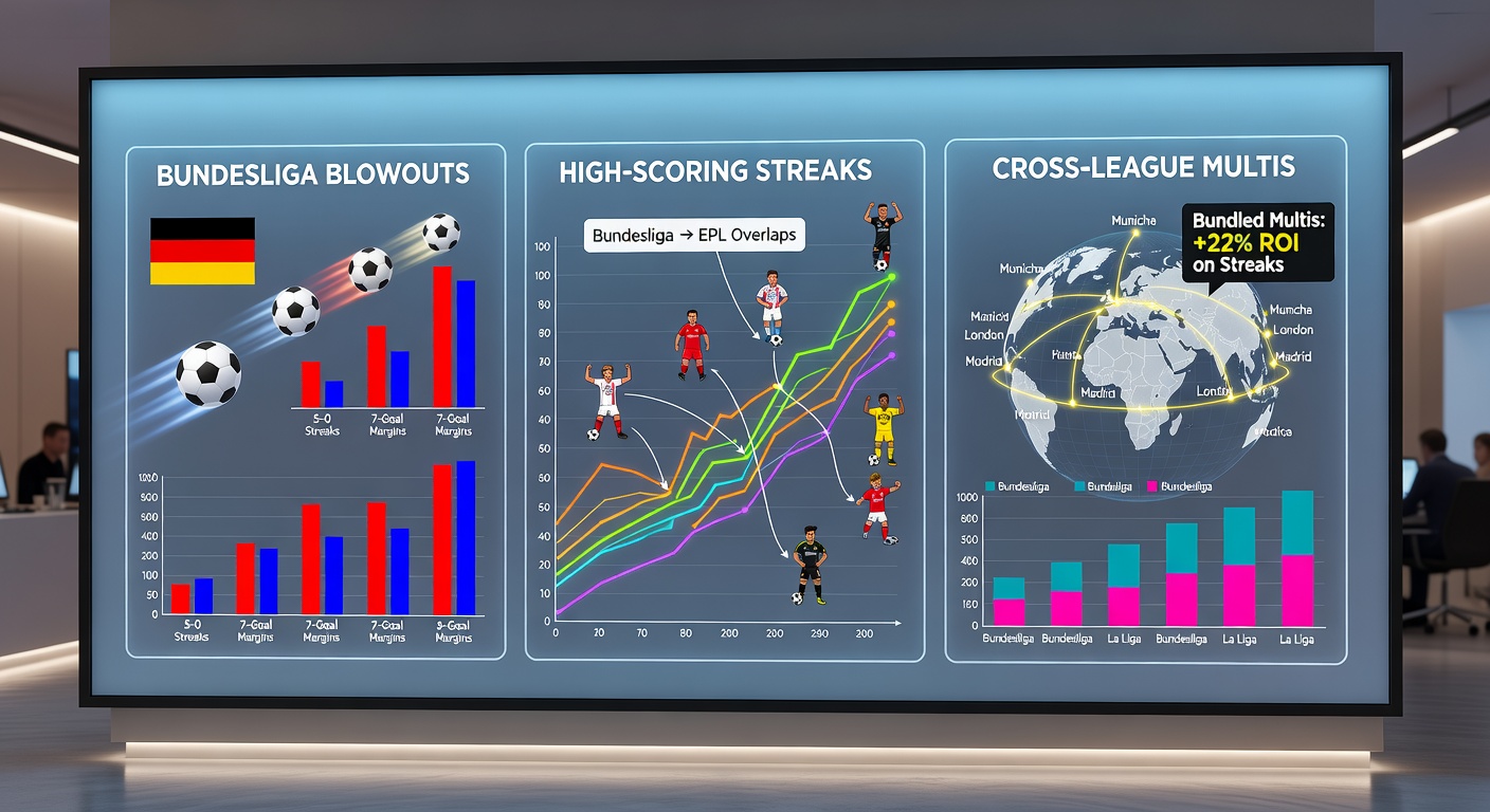 Data visualization of Bundesliga goal trends showing spikes in high-scoring matches during streaks