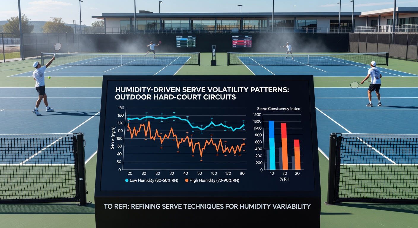 Tennis court humidity charts and serve performance data used for accumulator analysis
