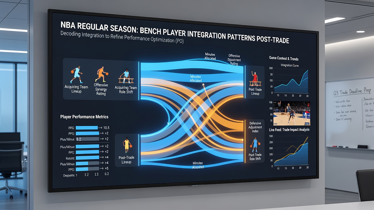 Detailed view of NBA bench unit executing plays after roster adjustments