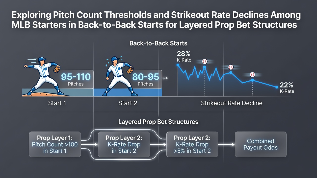 MLB pitcher on the mound during a back-to-back start sequence with pitch count overlay graphics