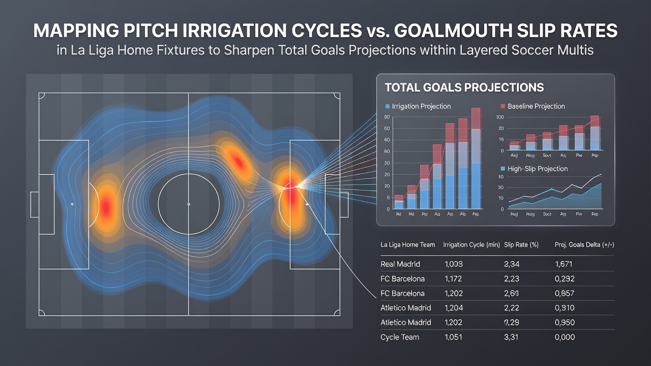 Pitch irrigation mapping visualization for La Liga stadiums showing moisture levels and slip data overlays