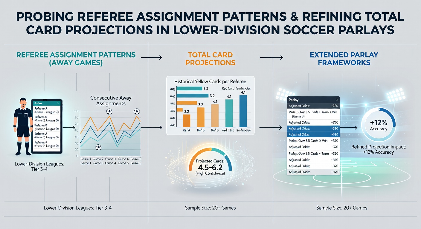 Analysis of referee assignments and card trends in lower-division soccer matches