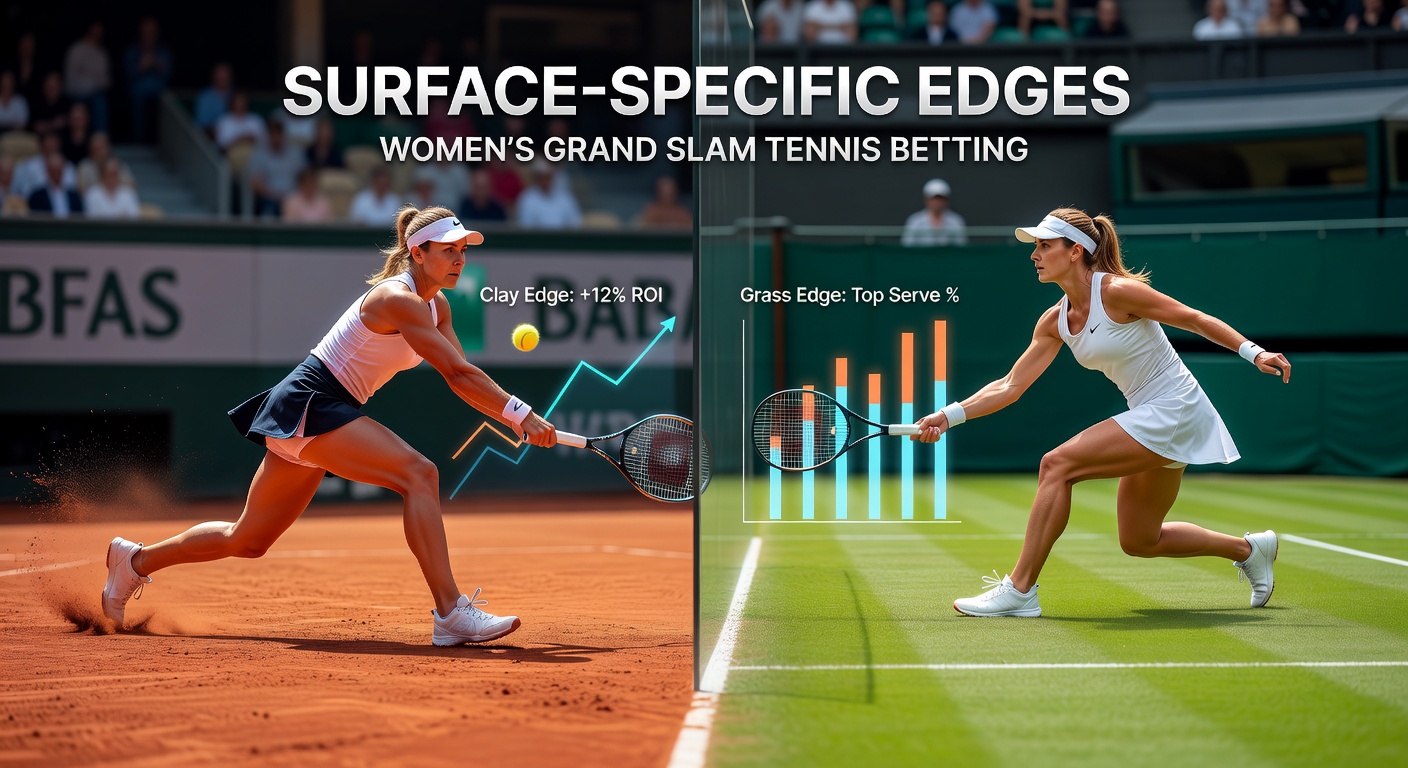 Women's tennis players competing fiercely on a clay court during a Grand Slam match, highlighting surface contrasts in rallies and strategies