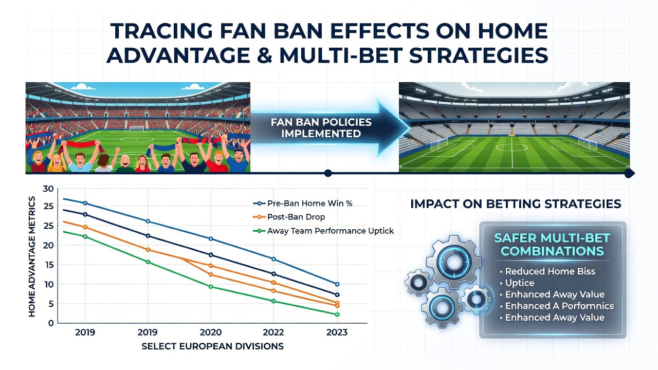 Data visualization showing home win percentages across European leagues before and during fan ban periods