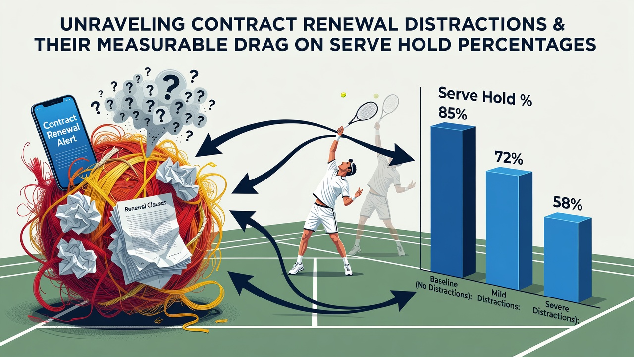 Clay court match statistics display showing serve hold trends during contract periods